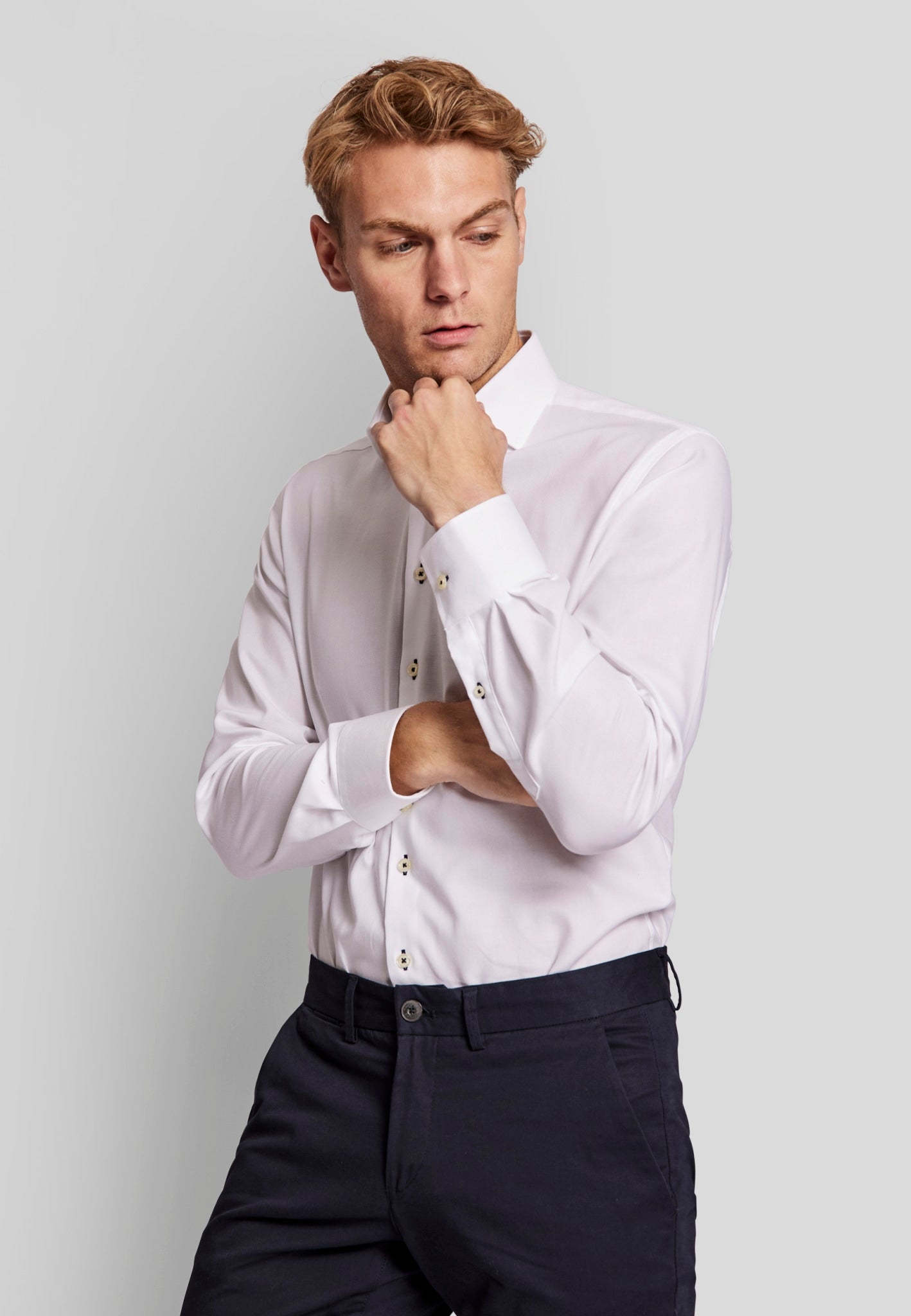 BS Pung modern fit Skjorta - White