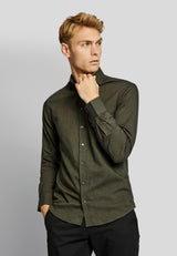 BS Halden casual slim fit Skjorta - Dark Green