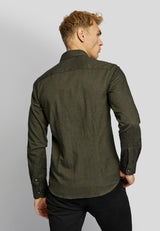 BS Halden casual slim fit Skjorta - Dark Green