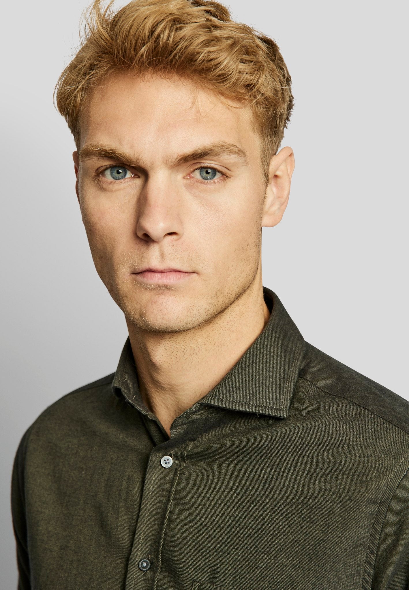 BS Halden casual slim fit Skjorta - Dark Green