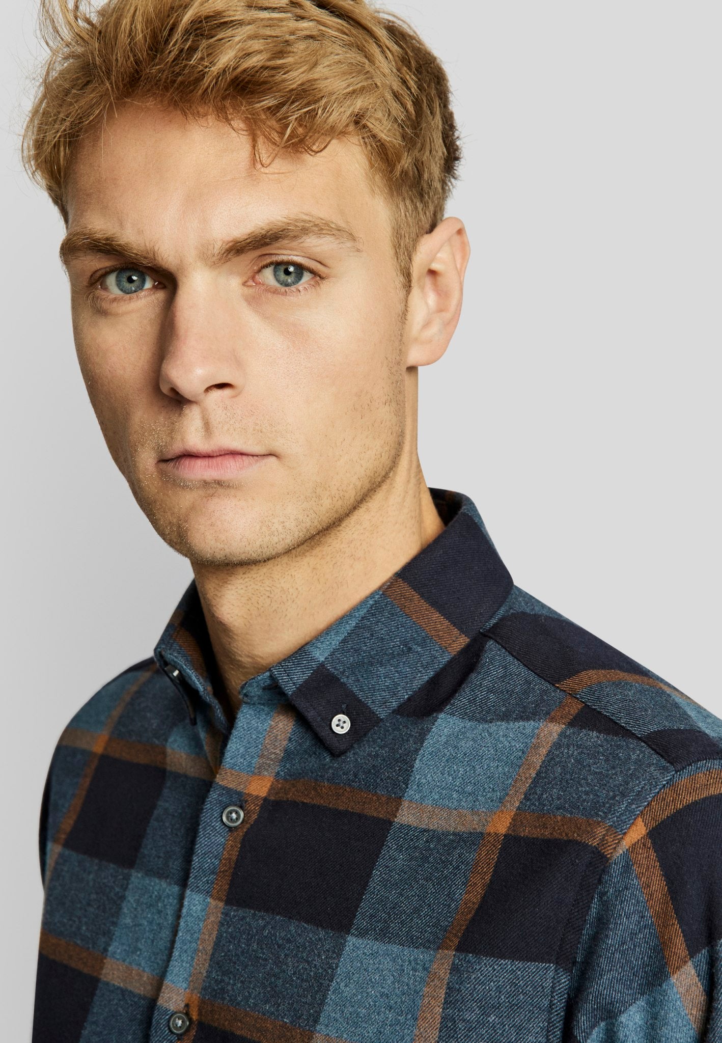 BS Lillestrøm casual slim fit skjorta - Mörkblå