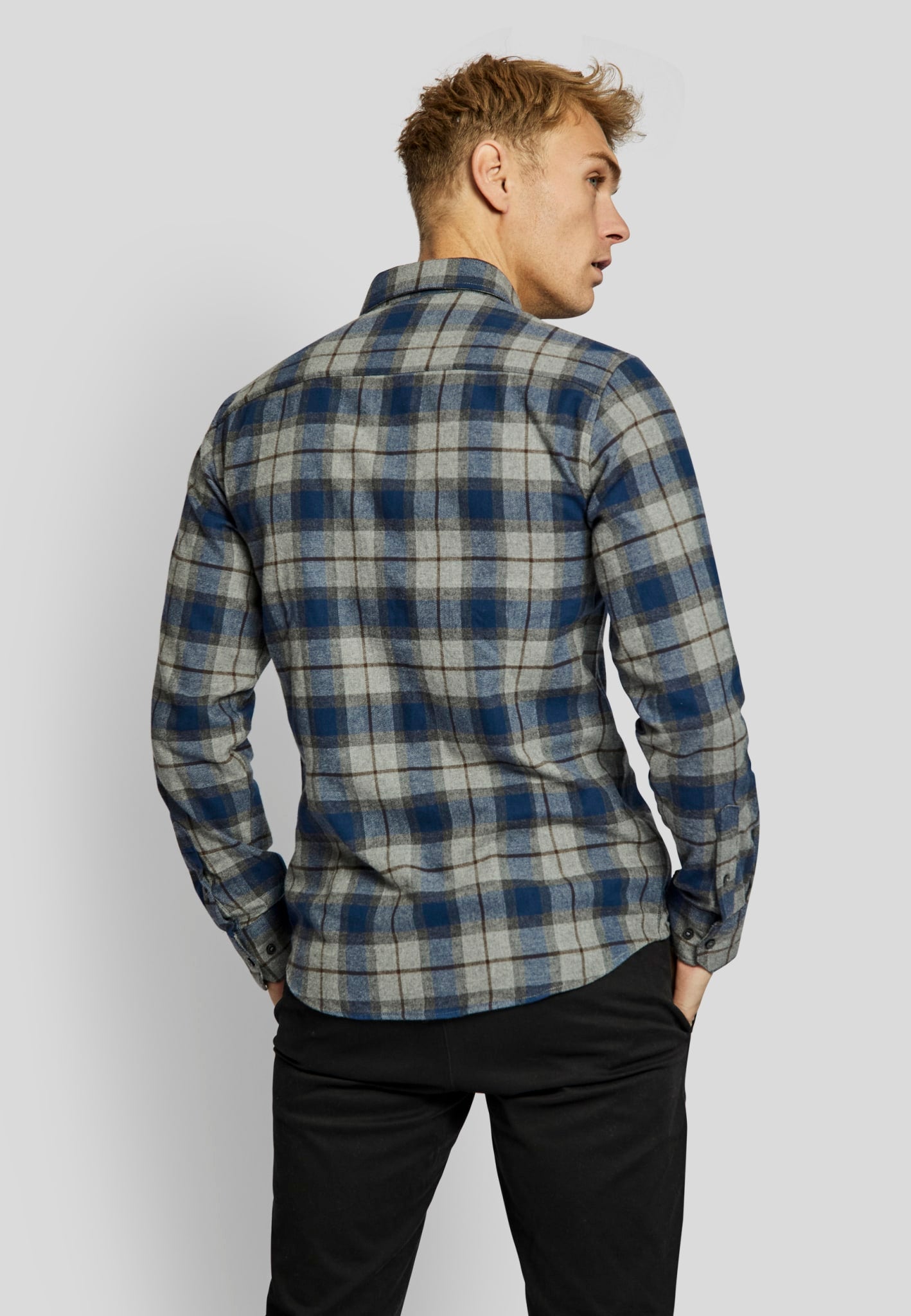 BS Skien casual slim fit skjorta - Blue