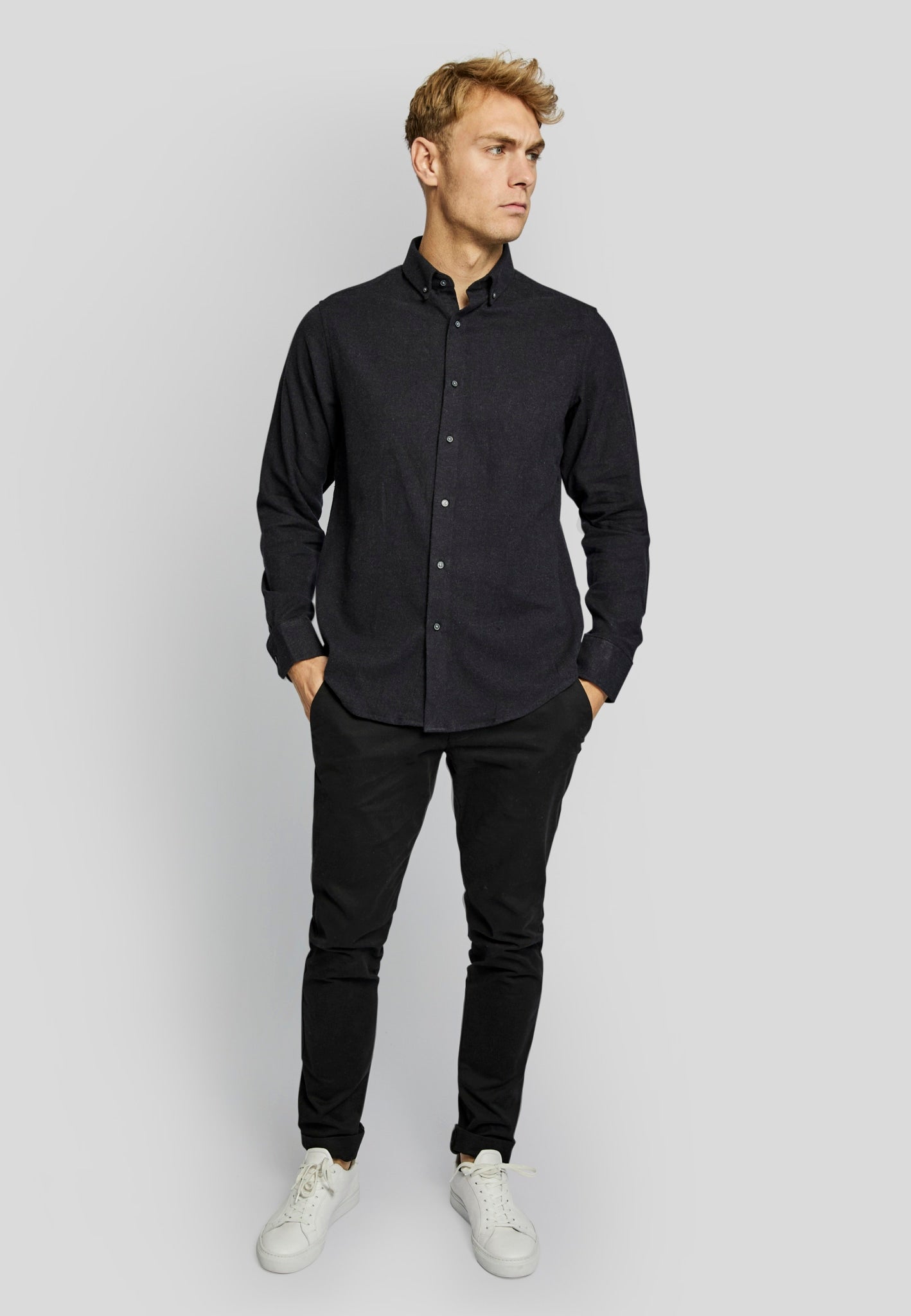 BS Tromsö casual slim fit skjorta - Charcoal