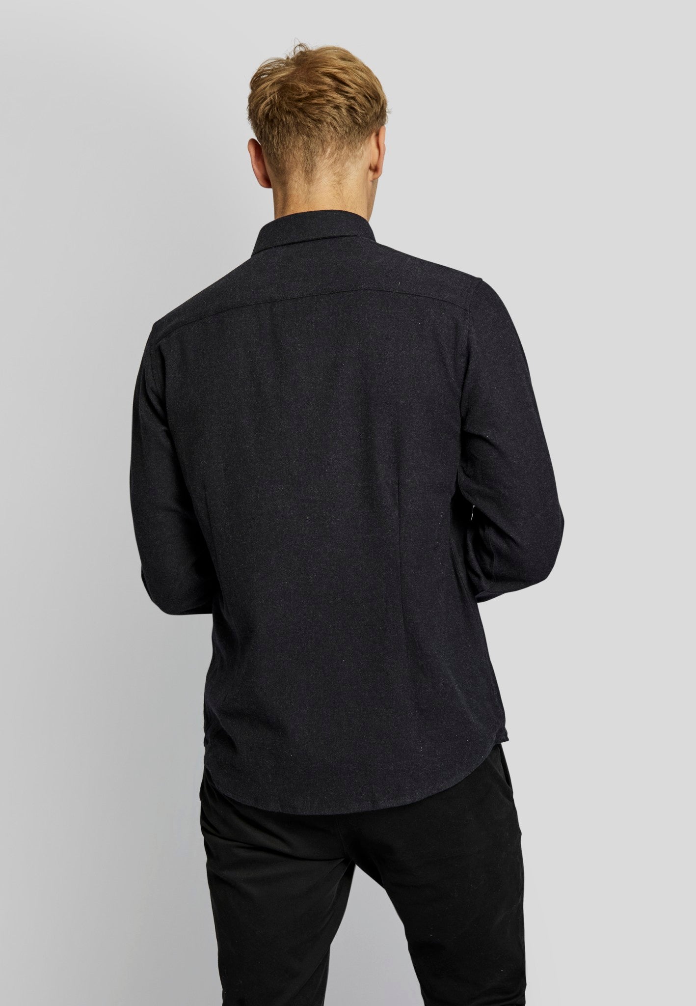 BS Tromsö casual slim fit skjorta - Charcoal