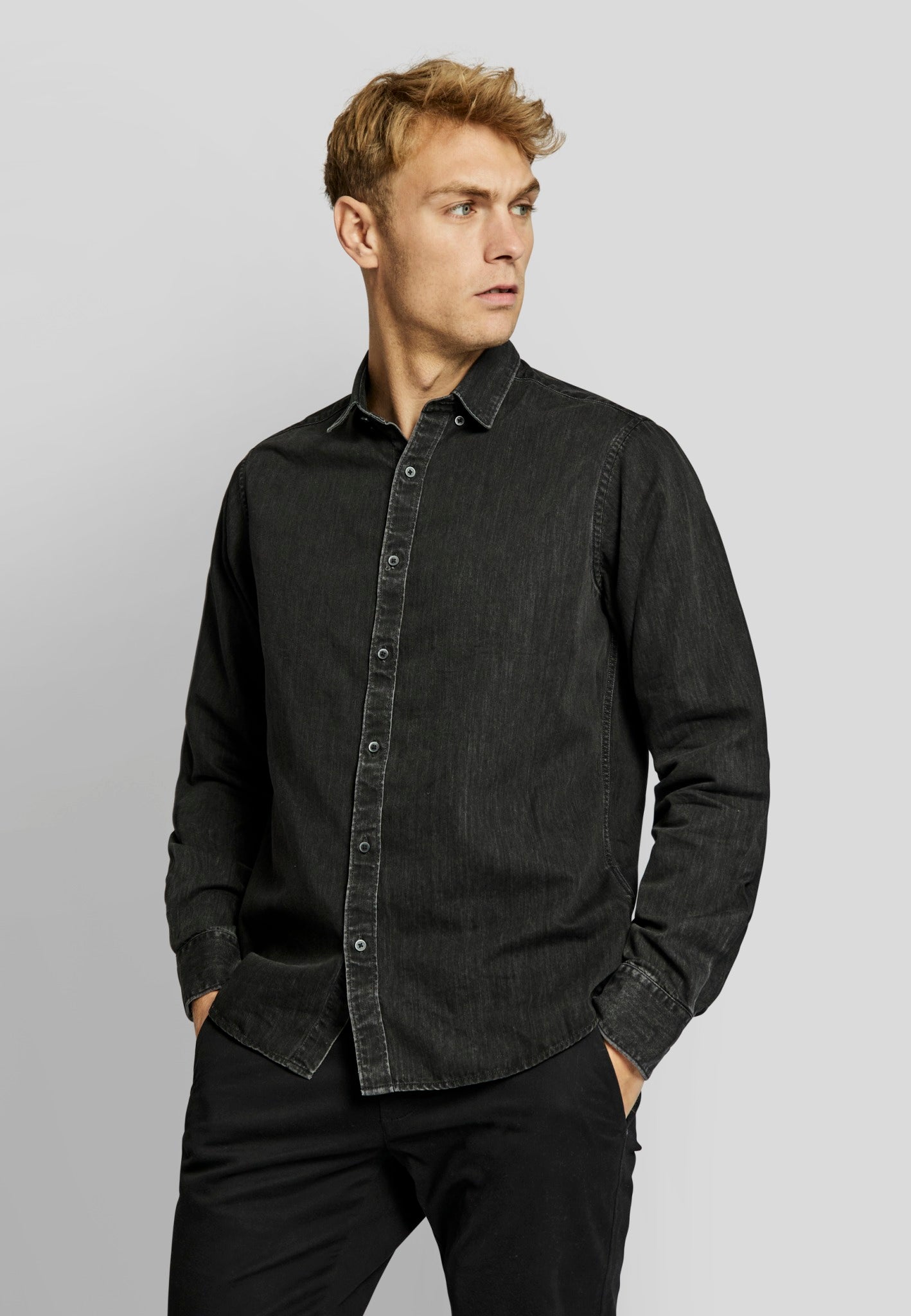 BS Sola modern fit Skjorta - Svart