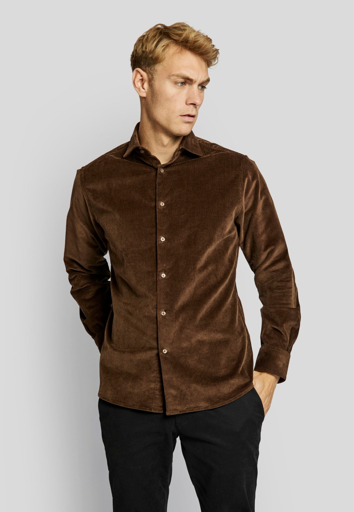 BS Horten casual modern fit Skjorta - Brown
