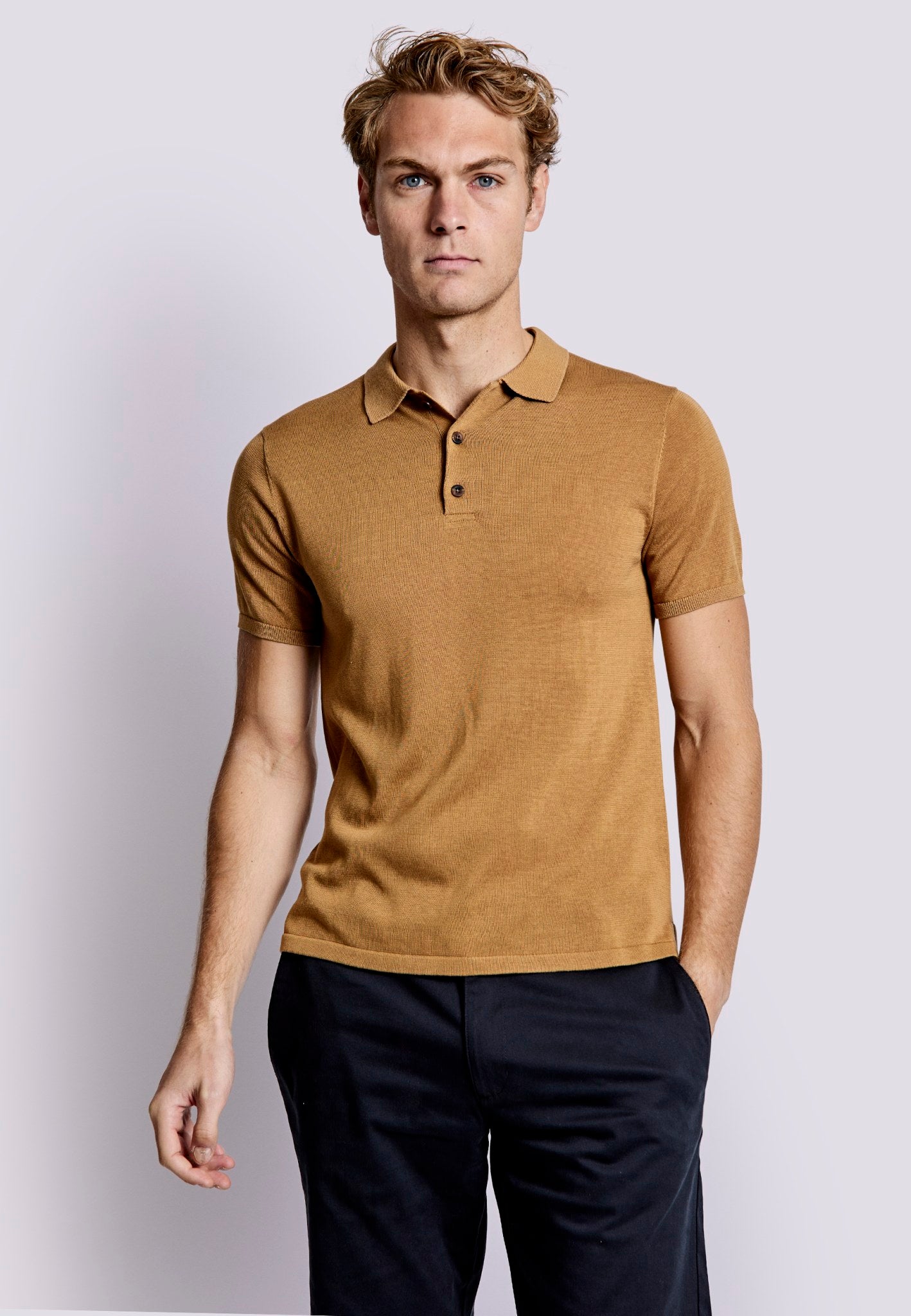 BS Ramon Regular Fit Piké - Tan
