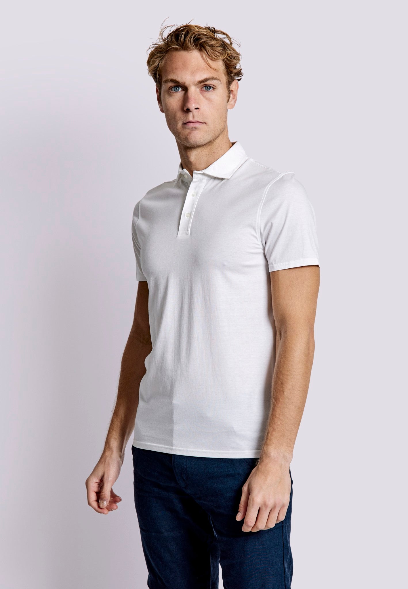 BS Natesan Regular Fit Piké - White