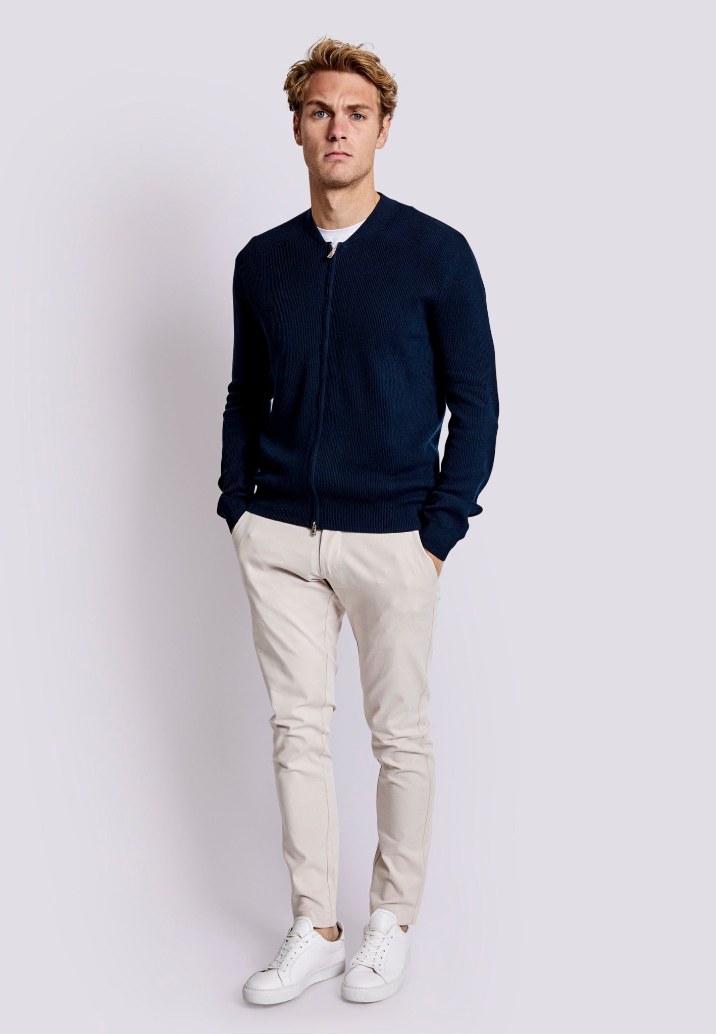 BS Andres Regular Fit Stickad tröja - Navy