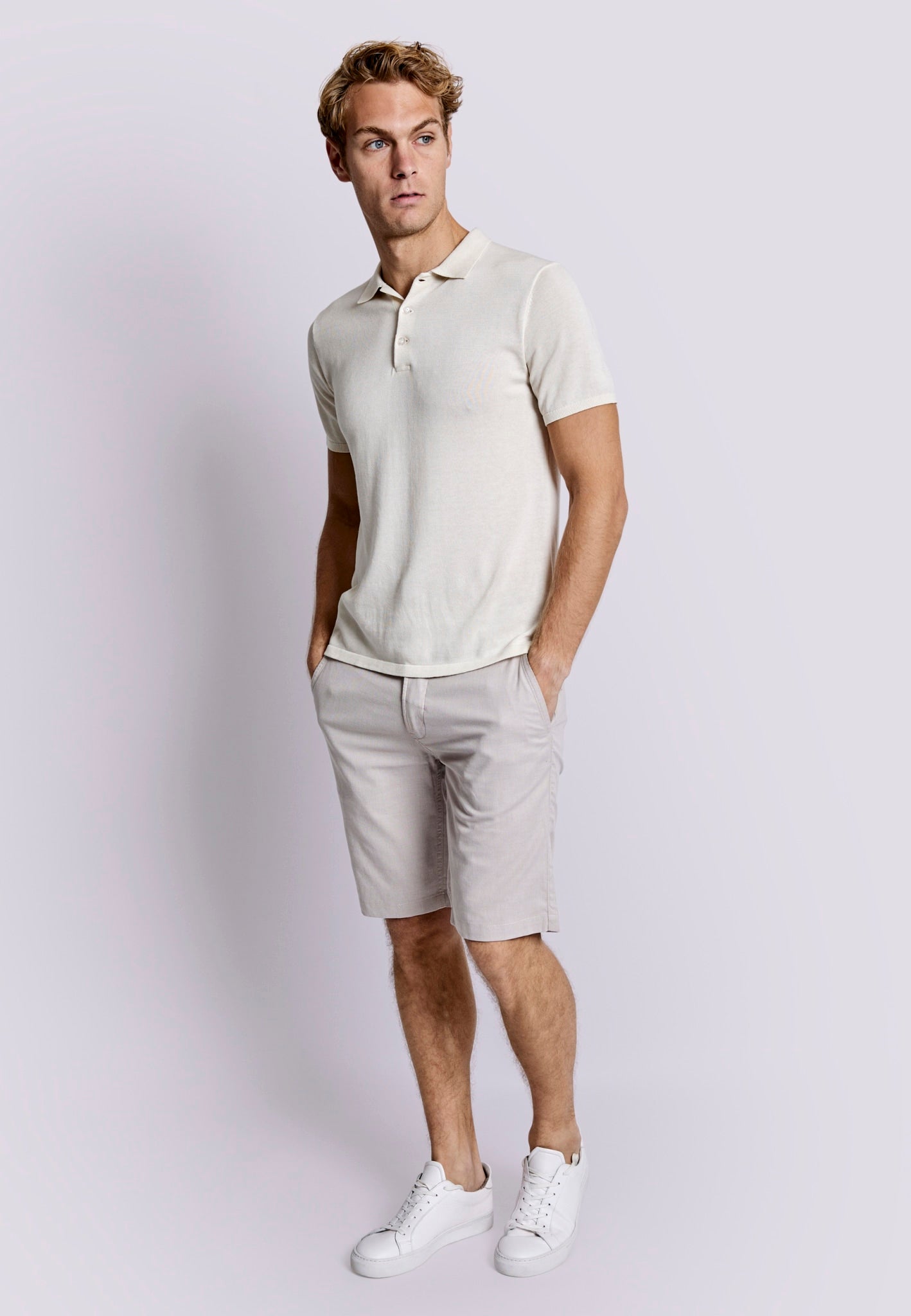 BS Manuel Slim Fit Shorts - Beige