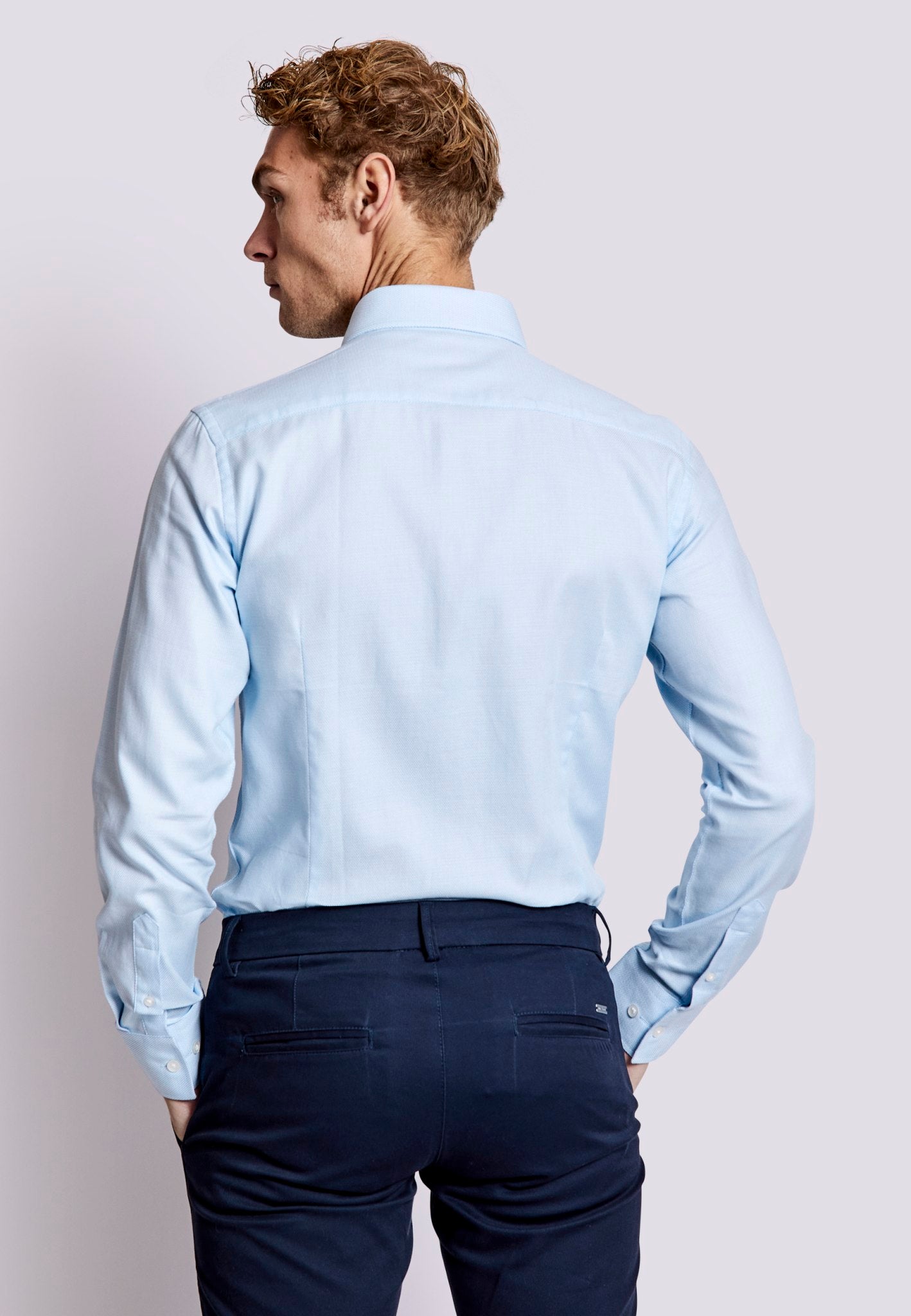 BS Sweeney Slim Fit Skjorta - Ljusblå
