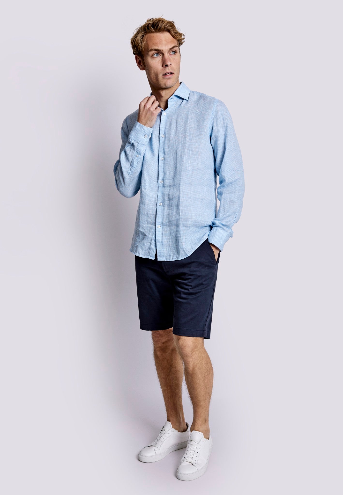 BS Toledo Fritidsskjorta Modern Fit - Ljusblå
