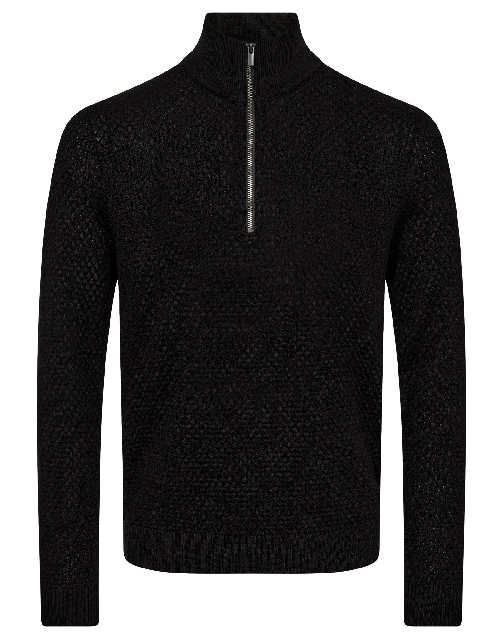 BS Innes Regular Fit Stickat - Black