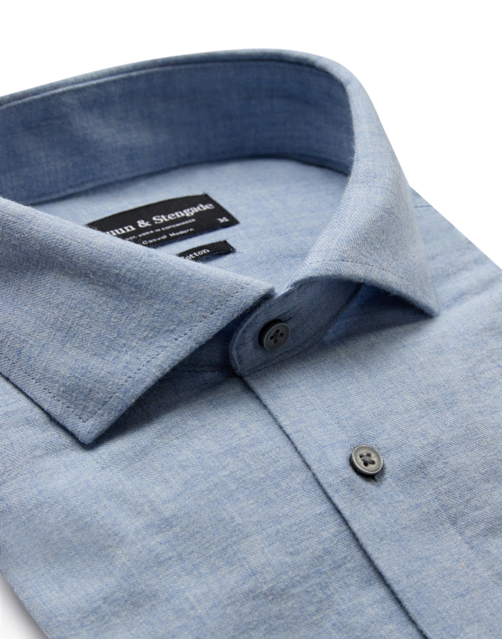 BS Brush Casual Modern Fit Skjorta - Ljusblå