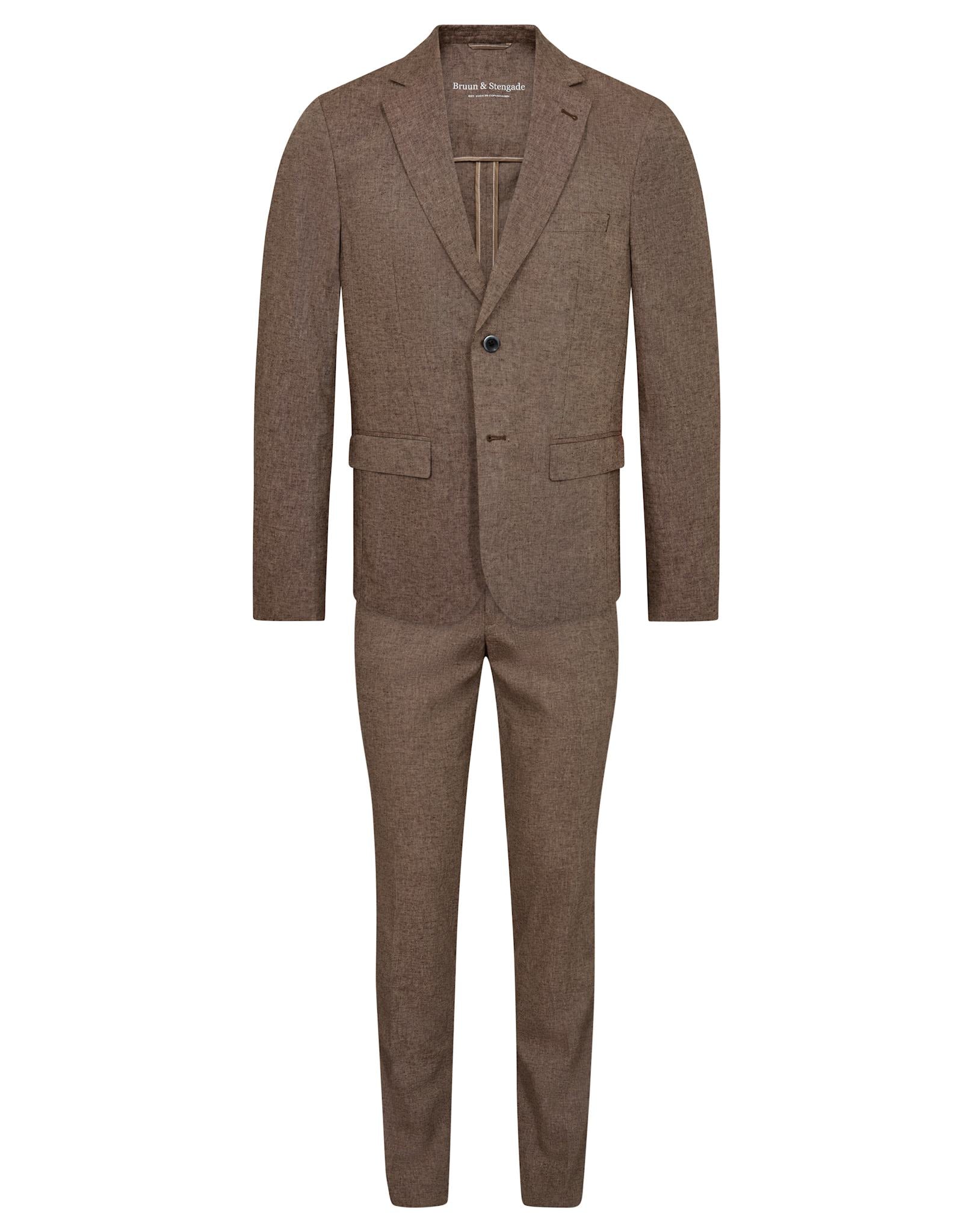 BS Pollino Classic Fit-kostymset - Brun