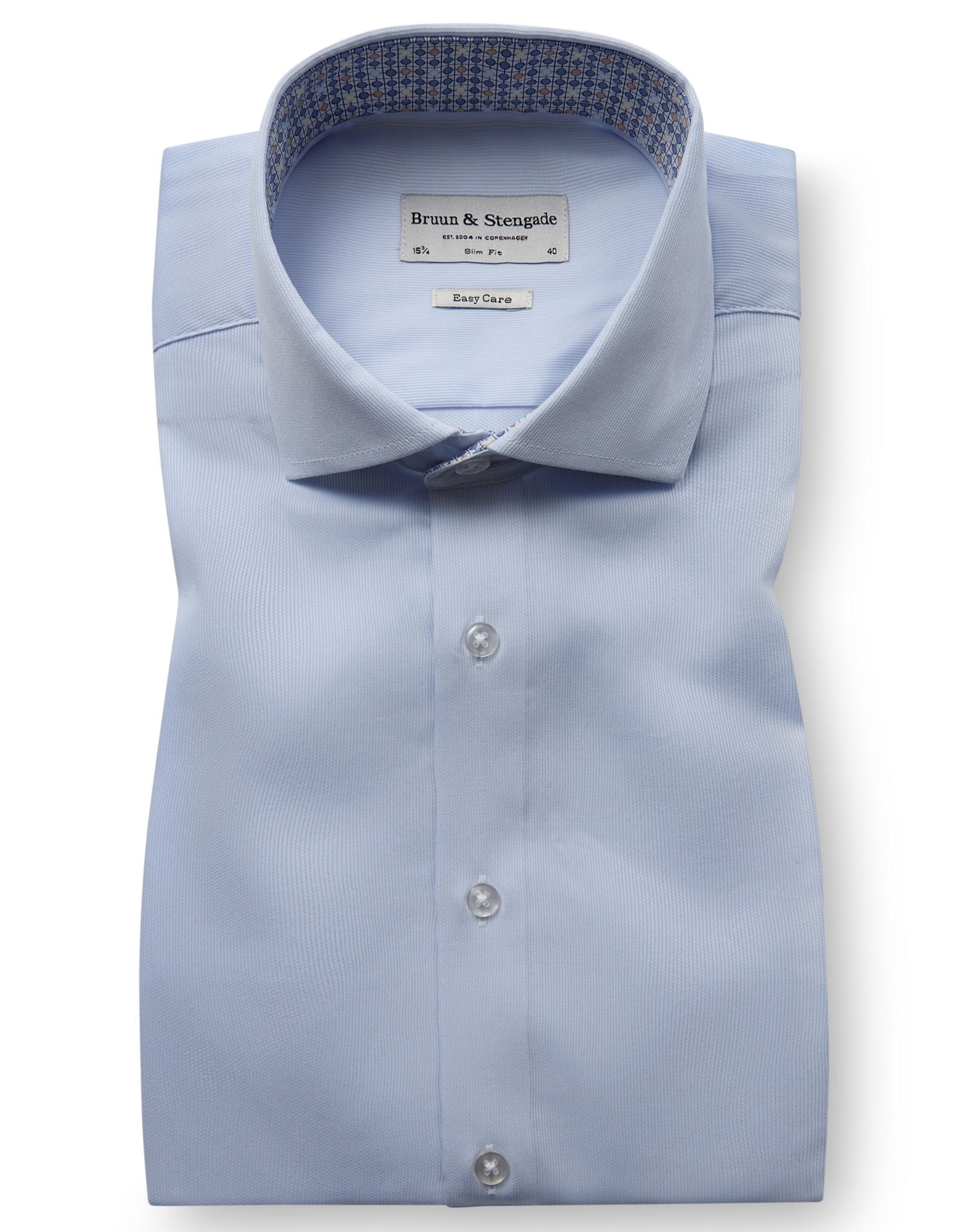 BS Fritz Slim Fit Skjorta - Light Blue/White