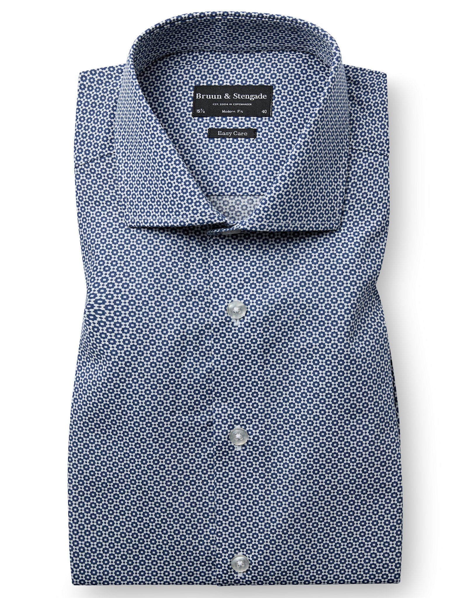 BS Fils Modern Fit Skjorta - Dark Blue