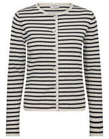 BS Melina Regular Fit Stickat - Off White/Navy