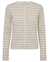 BS Melina Regular Fit Stickat - Sand/White