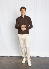 BS Pelle Regular Fit Stickat - Dark Brown