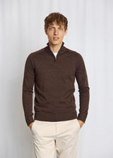BS Pelle Regular Fit Stickat - Dark Brown