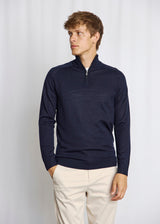BS Pelle Regular Fit Stickat - Navy