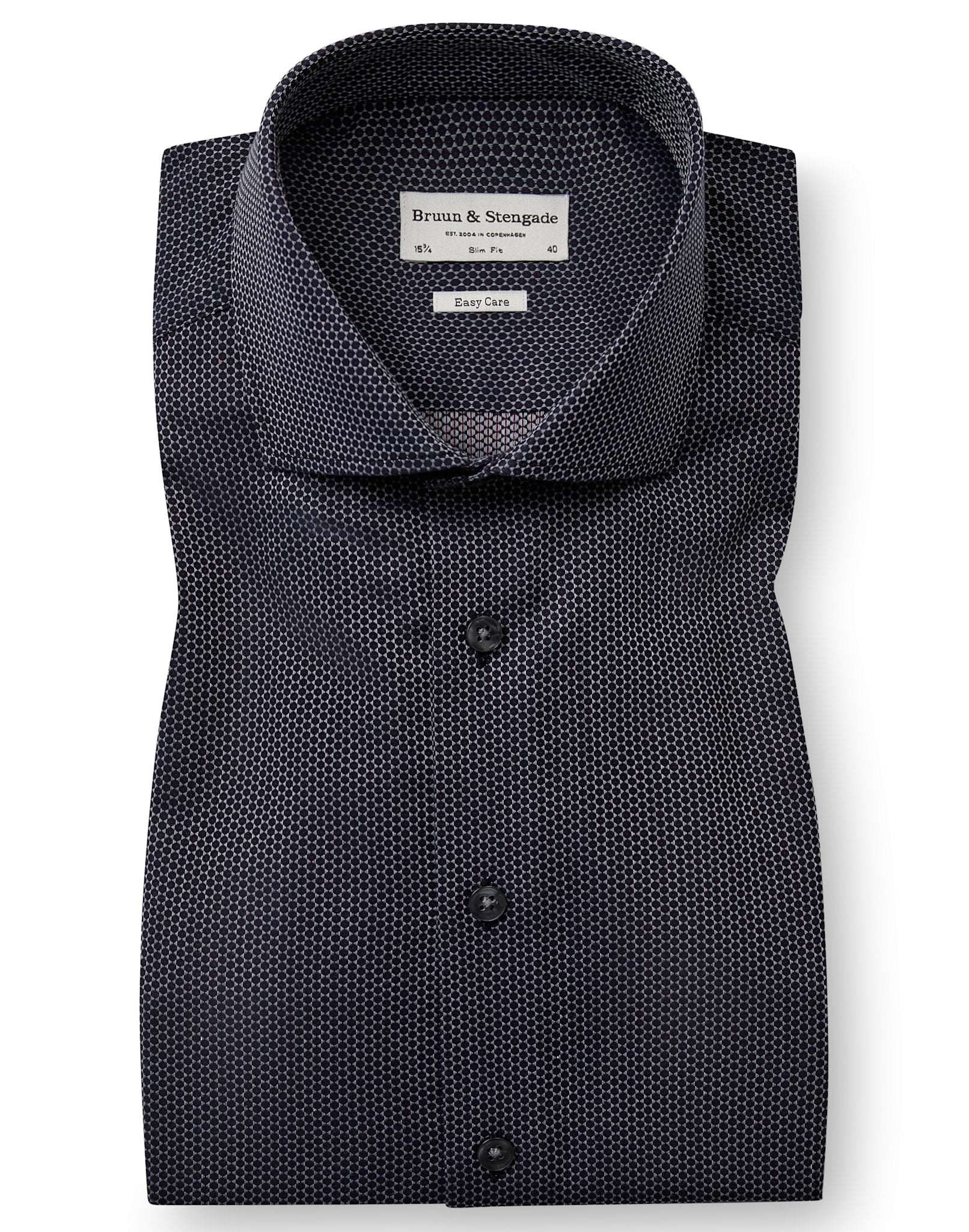 BS Gray Slim Fit Skjorta - Navy