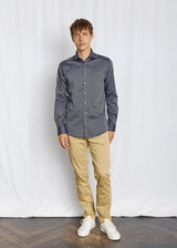 BS Gray Slim Fit Skjorta - Navy