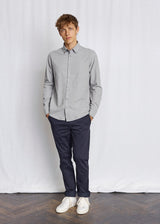 BS Faruk Casual Modern Fit Skjorta - Light Grey