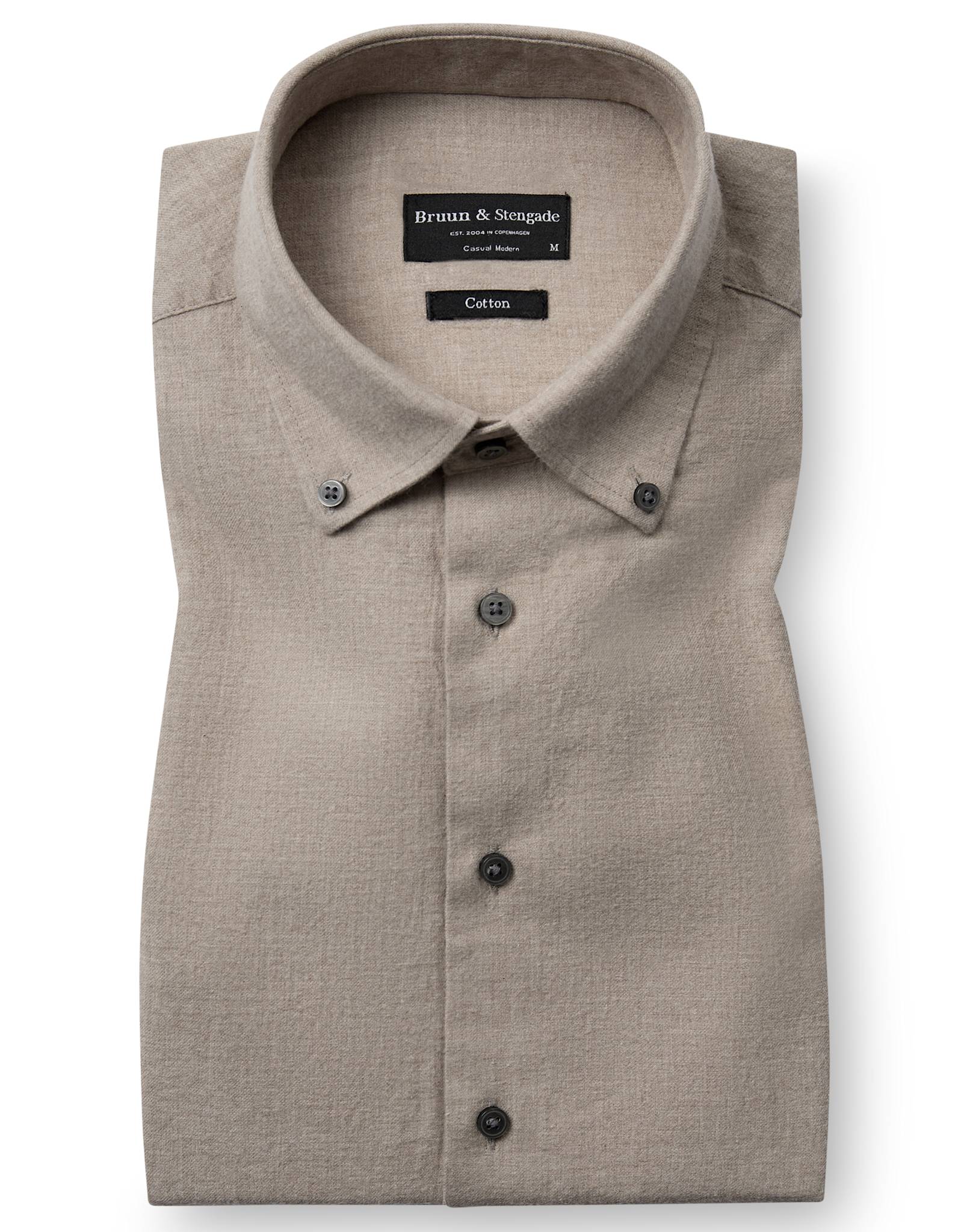 BS Faruk Casual Modern Fit Skjorta - Sand