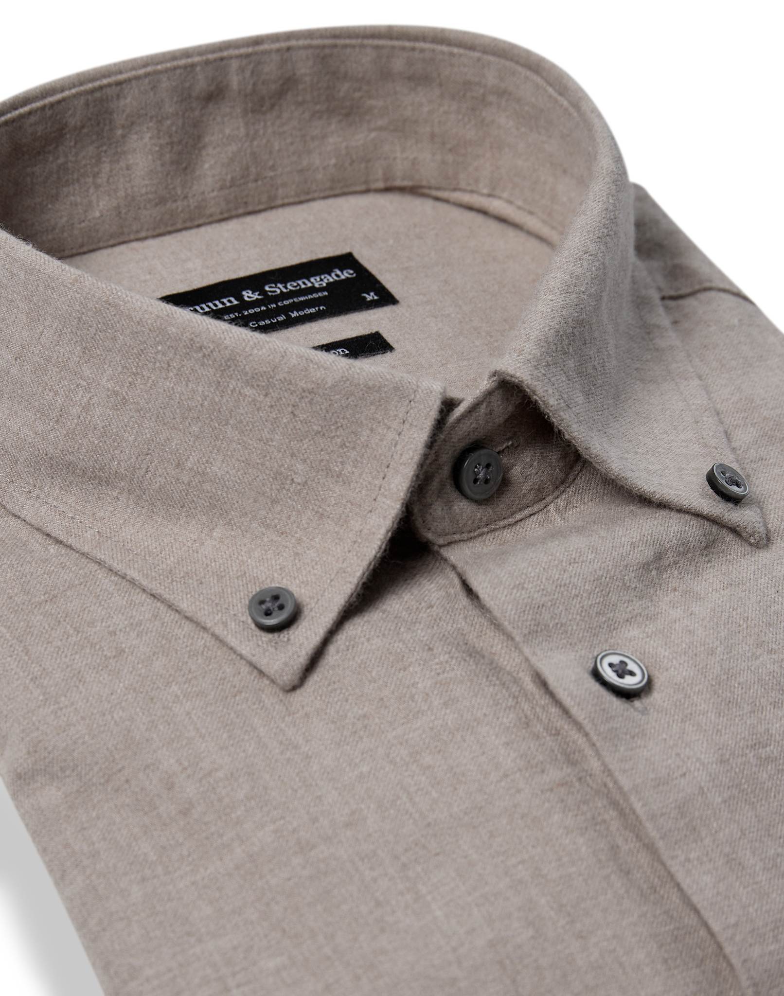 BS Faruk Casual Modern Fit Skjorta - Sand