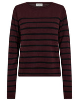 BS Ophelia Regular Fit Stickat - Bordeaux/Black