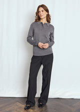 BS Eirin Regular Fit Stickat - Dark Grey