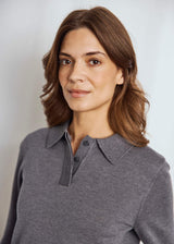 BS Eirin Regular Fit Stickat - Dark Grey