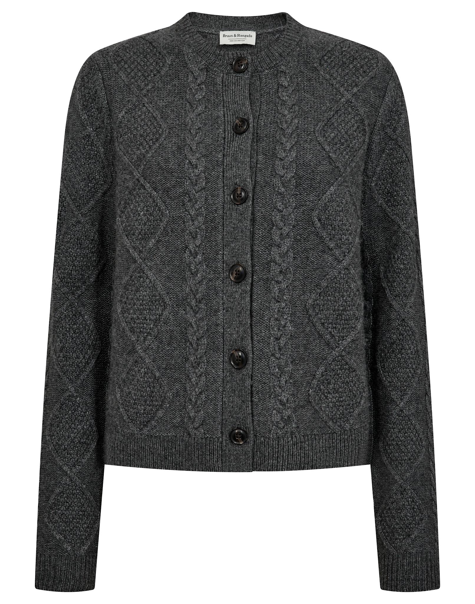 BS Marita Regular Fit Stickat - Dark Grey