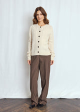 BS Marita Regular Fit Stickat - Ecru