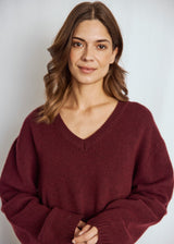 BS Lina Regular Fit Stickat - Bordeaux