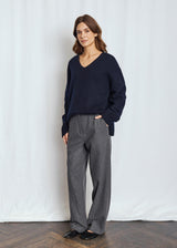 BS Lina Regular Fit Stickat - Navy