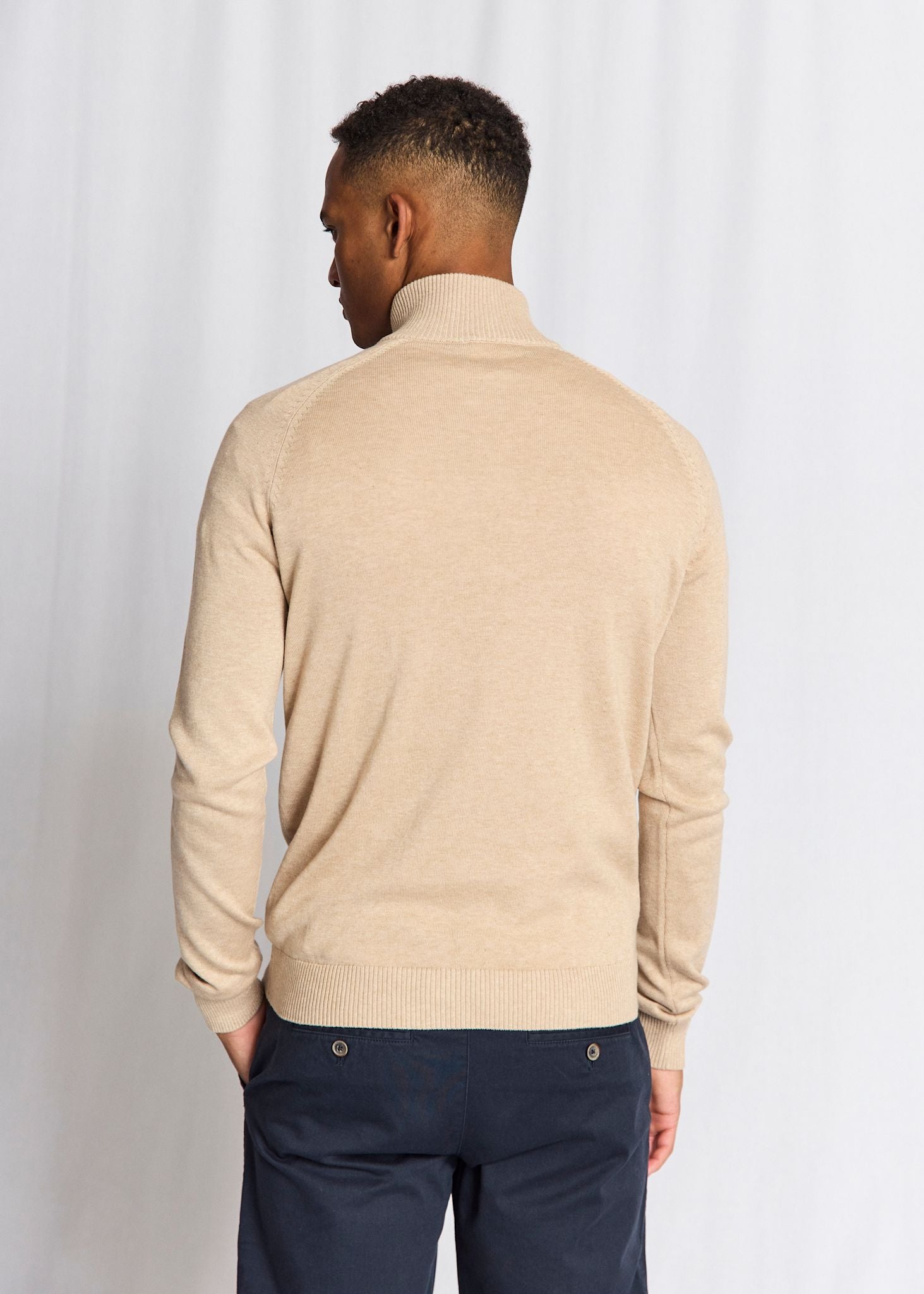 BS Ilario Regular Fit Stickat - Beige