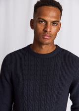 BS Adriano Regular Fit Stickat - Navy