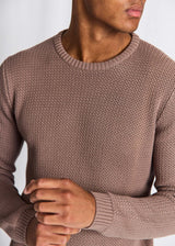 BS Raffaele Regular Fit Stickat - Greige