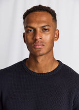 BS Raffaele Regular Fit Stickat - Navy