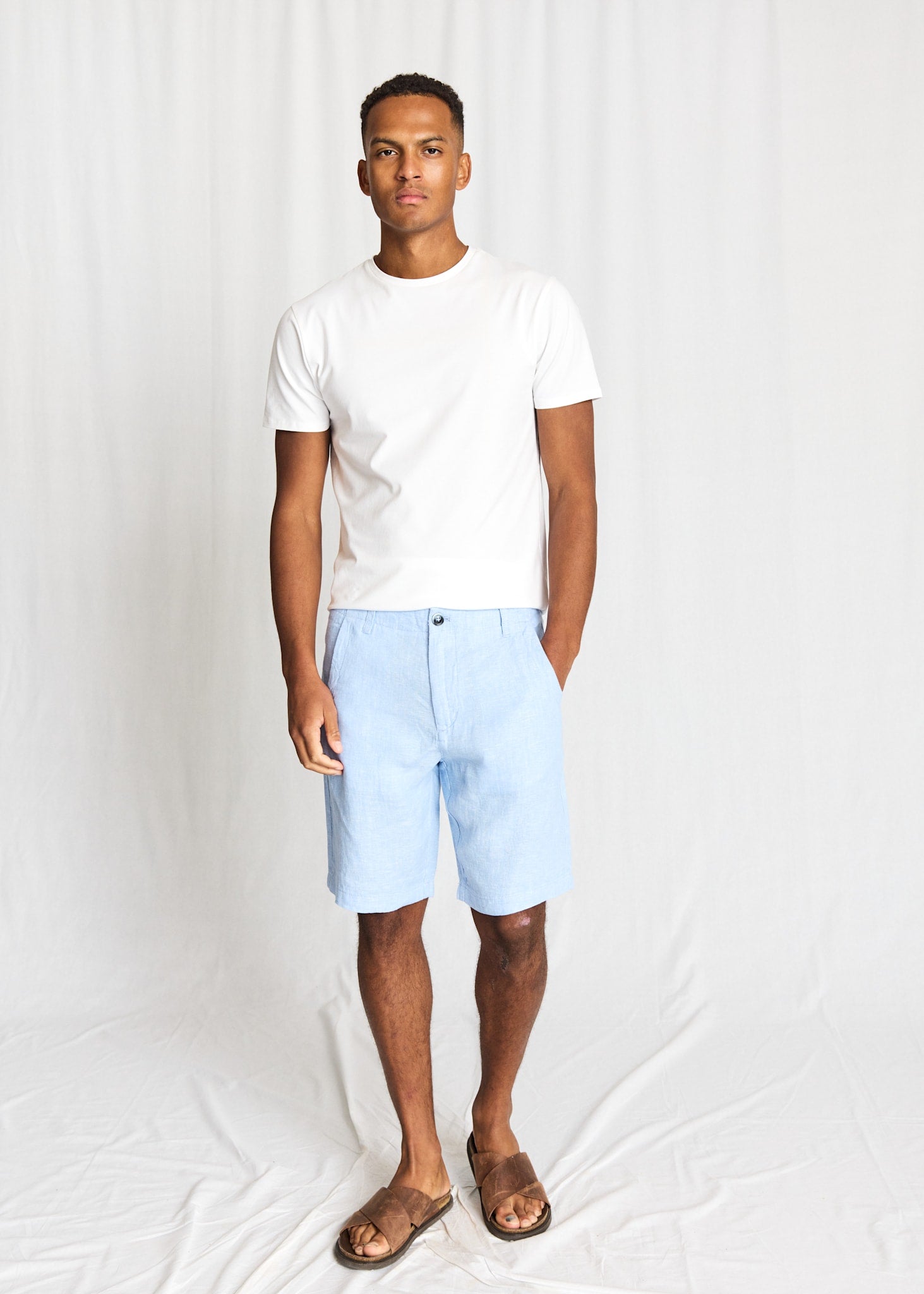 BS Paolos Regular Fit Shorts - Light Blue