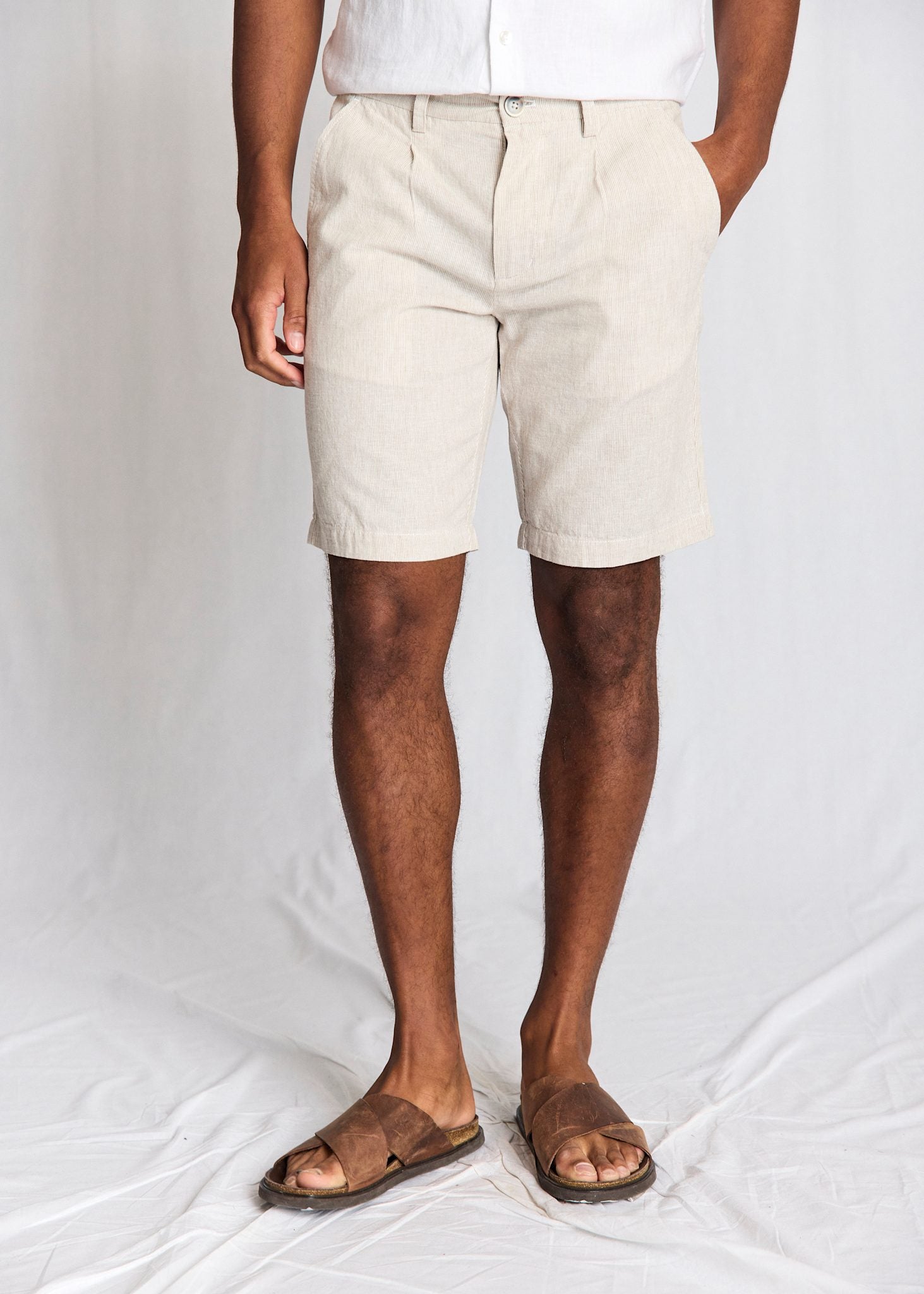 BS Darion Regular Fit Shorts - Beige/Vit