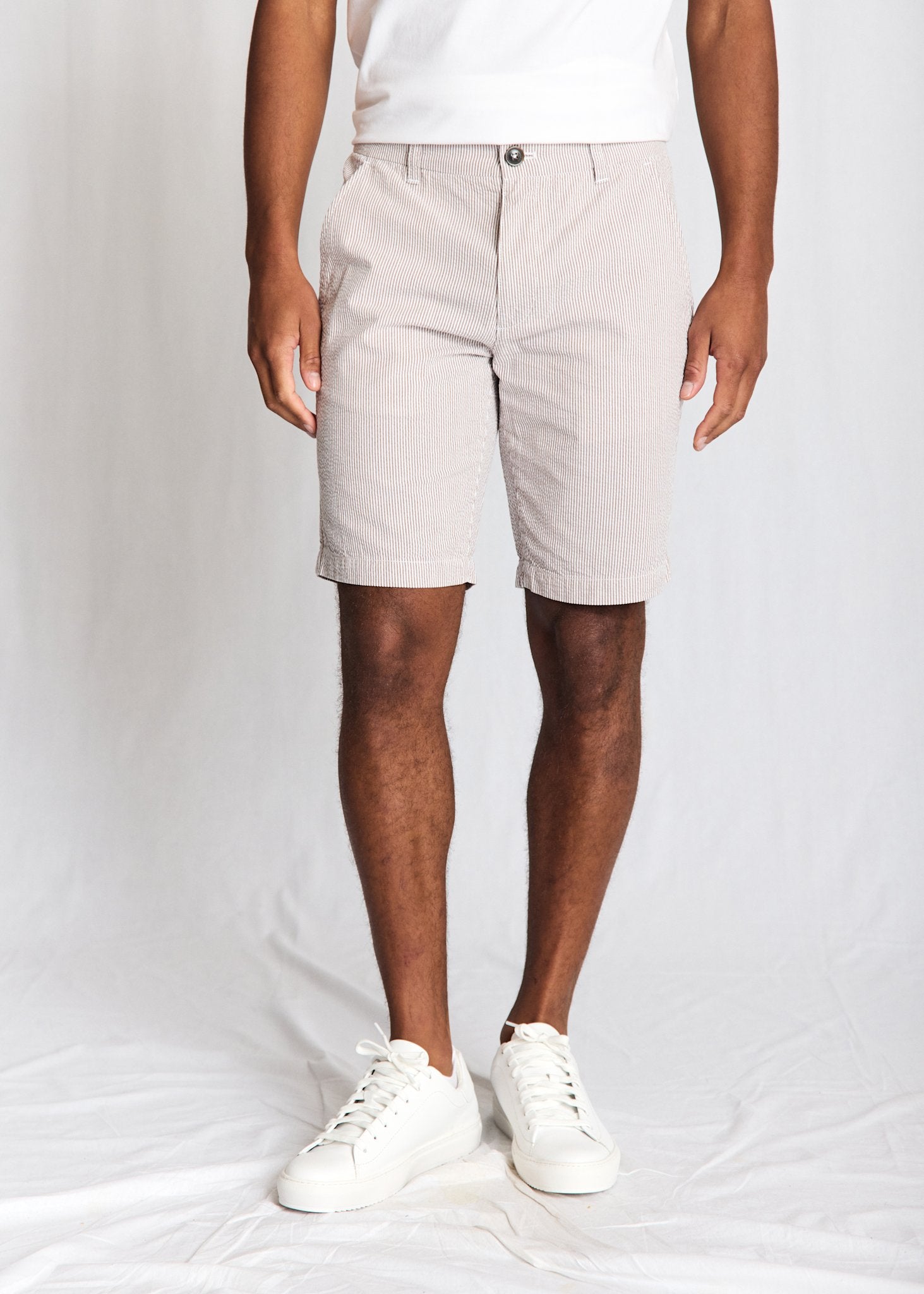 BS Elio Regular Fit Shorts - Brun/Vit