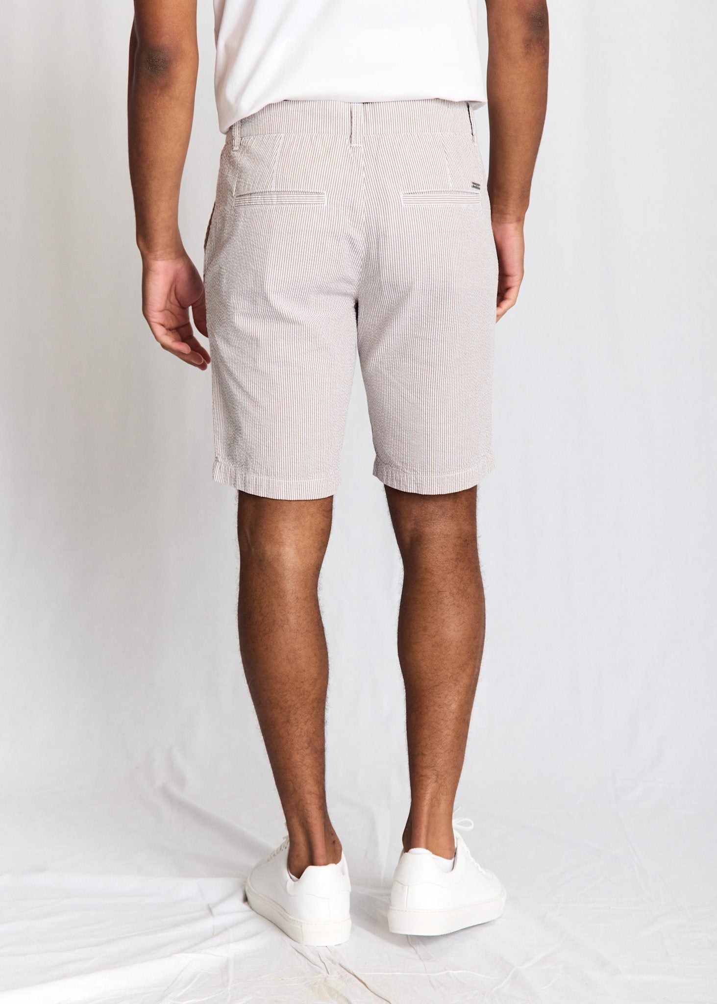 BS Elio Regular Fit Shorts - Brun/Vit