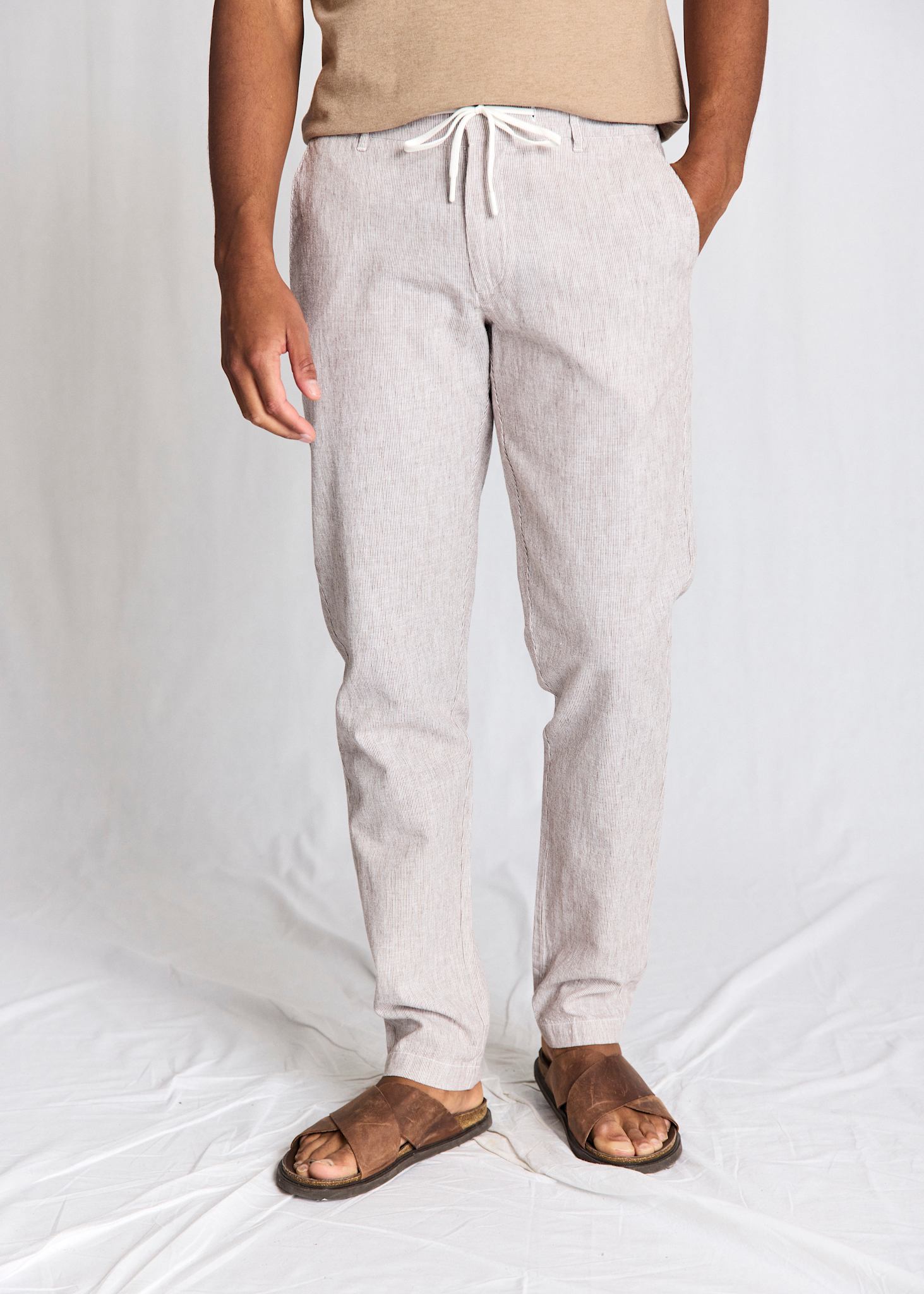 BS Vincente Regular Fit Chinos - Brun/Vit