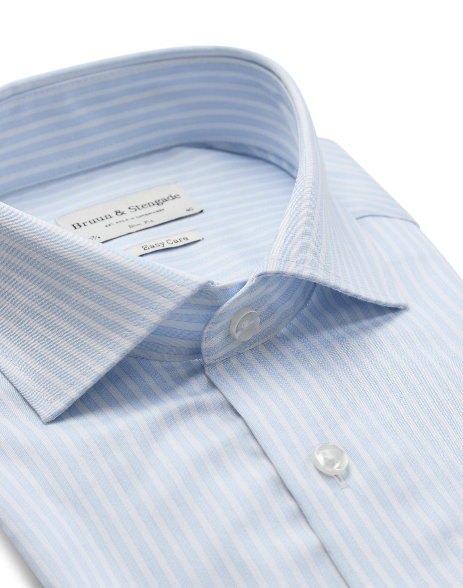BS Borko Slim Fit Skjorta - Light Blue/White