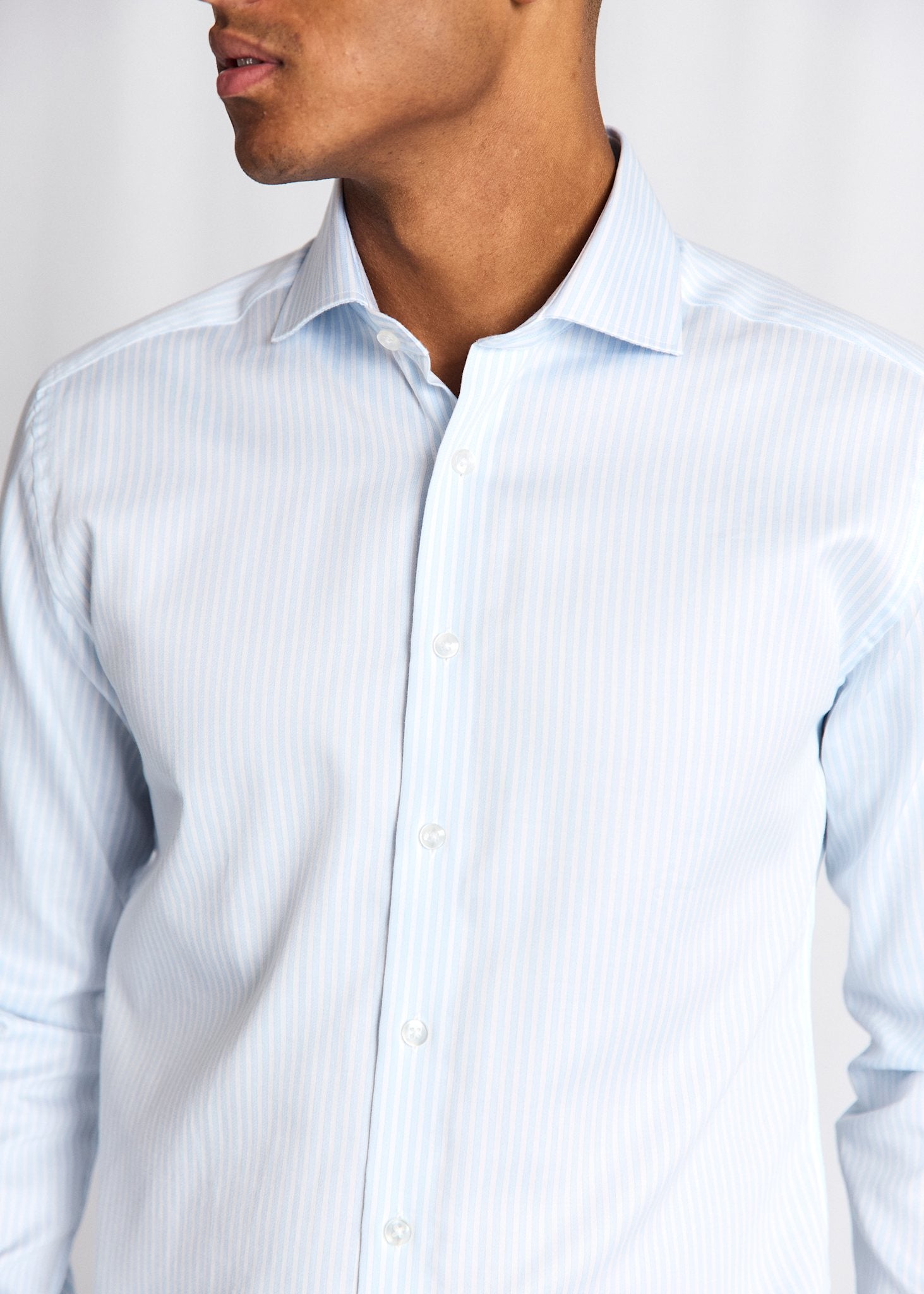 BS Borko Slim Fit Skjorta - Light Blue/White