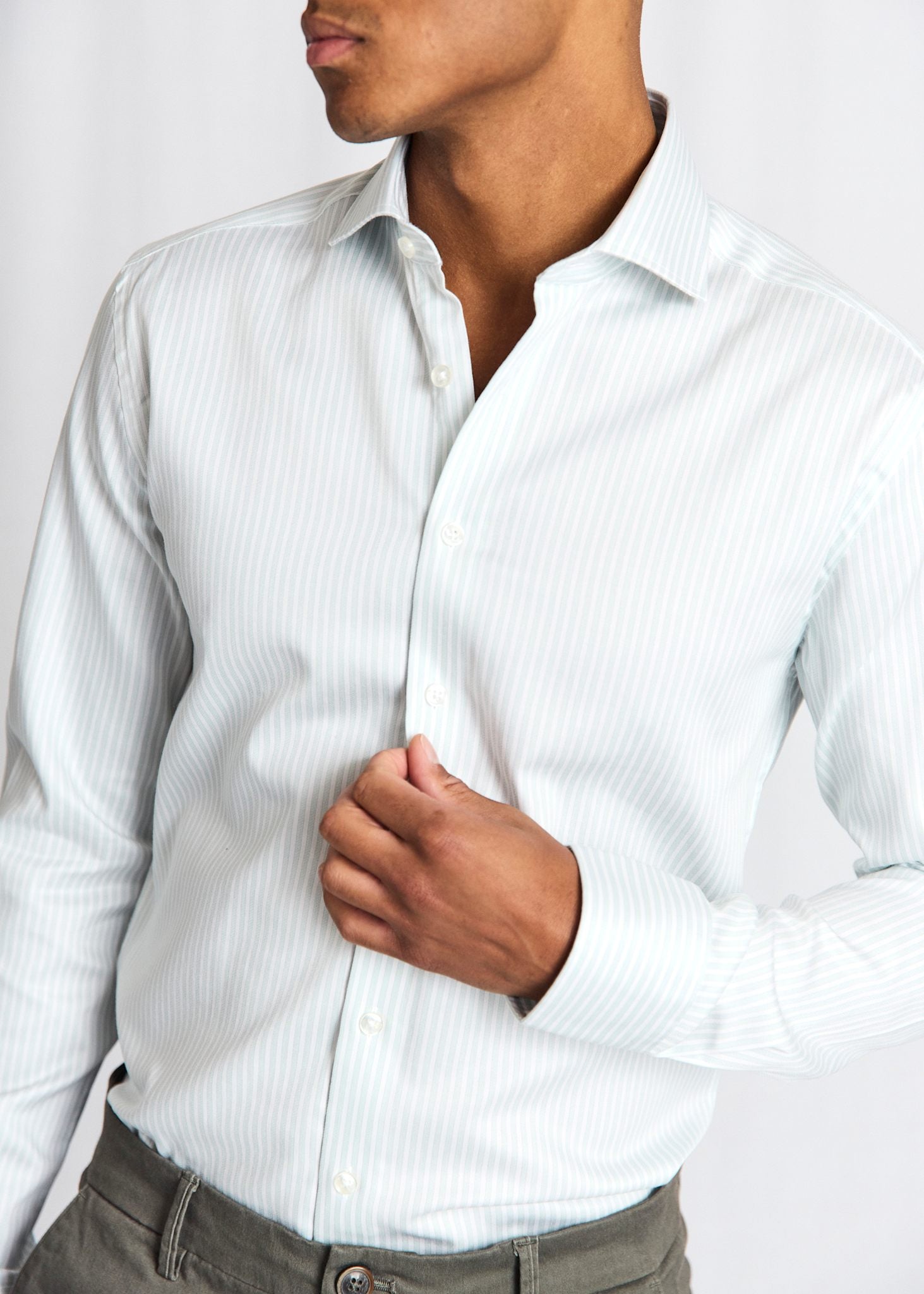 BS Ignacio Slim Fit Skjorta - Light Green/White